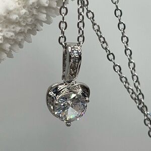 Dazzling Silver Heart Pendant Necklace 925 Silver